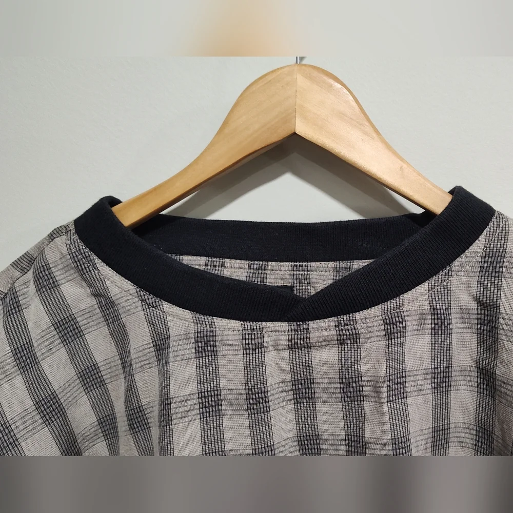 Ping Collection Men's XL Golf Pullover Windshirt Tan Black Squares Polyester